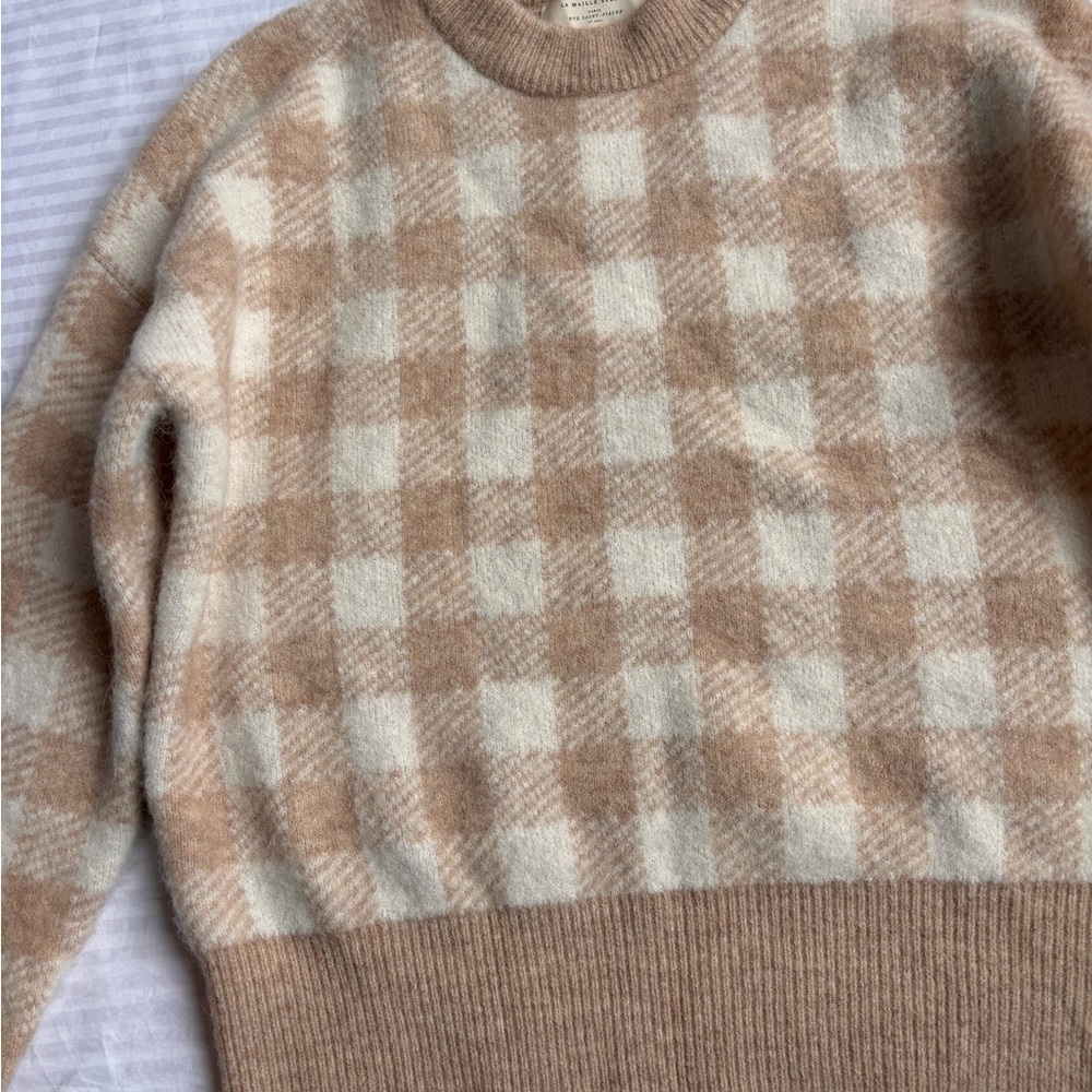 Sézane Becky Gingham Jumper Paris Sweater Size Small - Picture 4 of 7